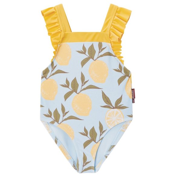 Milkbarn Ruffle Square Neck One Piece Swimsuit - Lemon NWT - Picture 1 of 3